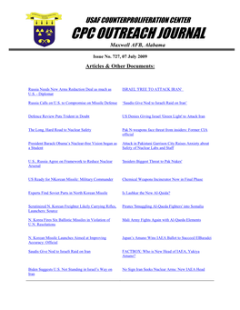 USAF Counterproliferation Center CPC Outreach Journal #727