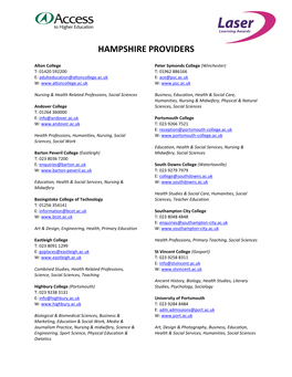 Hampshire Providers