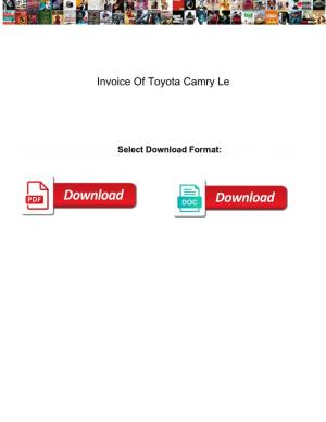 Invoice of Toyota Camry Le