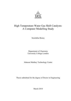 High Temperature Water Gas Shift Catalysts: a Computer Modelling Study