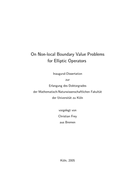 On Non-Local Boundary Value Problems for Elliptic Operators