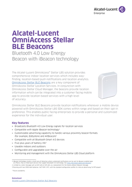 Alcatel-Lucent Omniaccess Stellar BLE Beacons Bluetooth 4.0 Low Energy Beacon with Ibeacon Technology