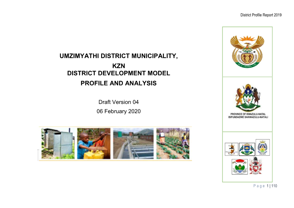 Umzimyathi District Municipality, Kzn District Development Model Profile and Analysis