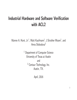 Industrial Hardware and Software Verification