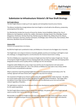Submission to Infrastructure Victoria's 30 Year Draft Strategy