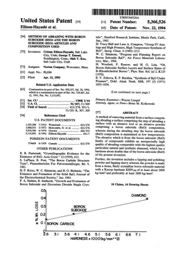 United States Patent (19) 11 Patent Number: 5,366,526 Ellison-Hayashi Et Al