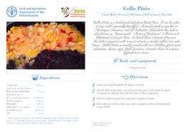 Gallo Pinto Costa Rica | Medium | 20 Minutes | 6-8 Servings | Main Dish