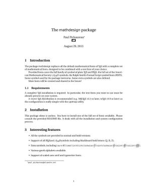 The Mathdesign Package