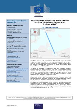 Sweden-Poland Sustainable Sea-Hinterland Services "Sustainable Swinoujscie- Trelleborg Mos"