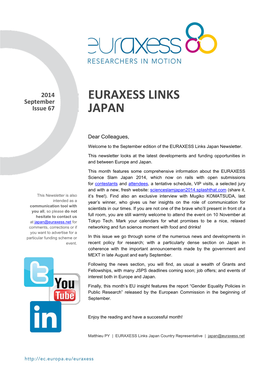 EURAXESS Links Japan Newsletter