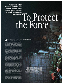 Two Years After Khobar Towers, the Armed Forces Have Made Great Strides in Force Protection Measures
