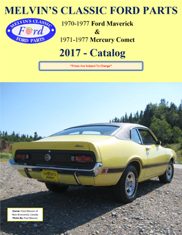 Melvin's 2017 Maverick / Comet Catalog