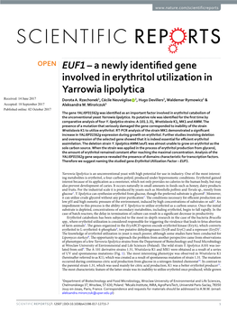 A Newly Identified Gene Involved in Erythritol Utilization In