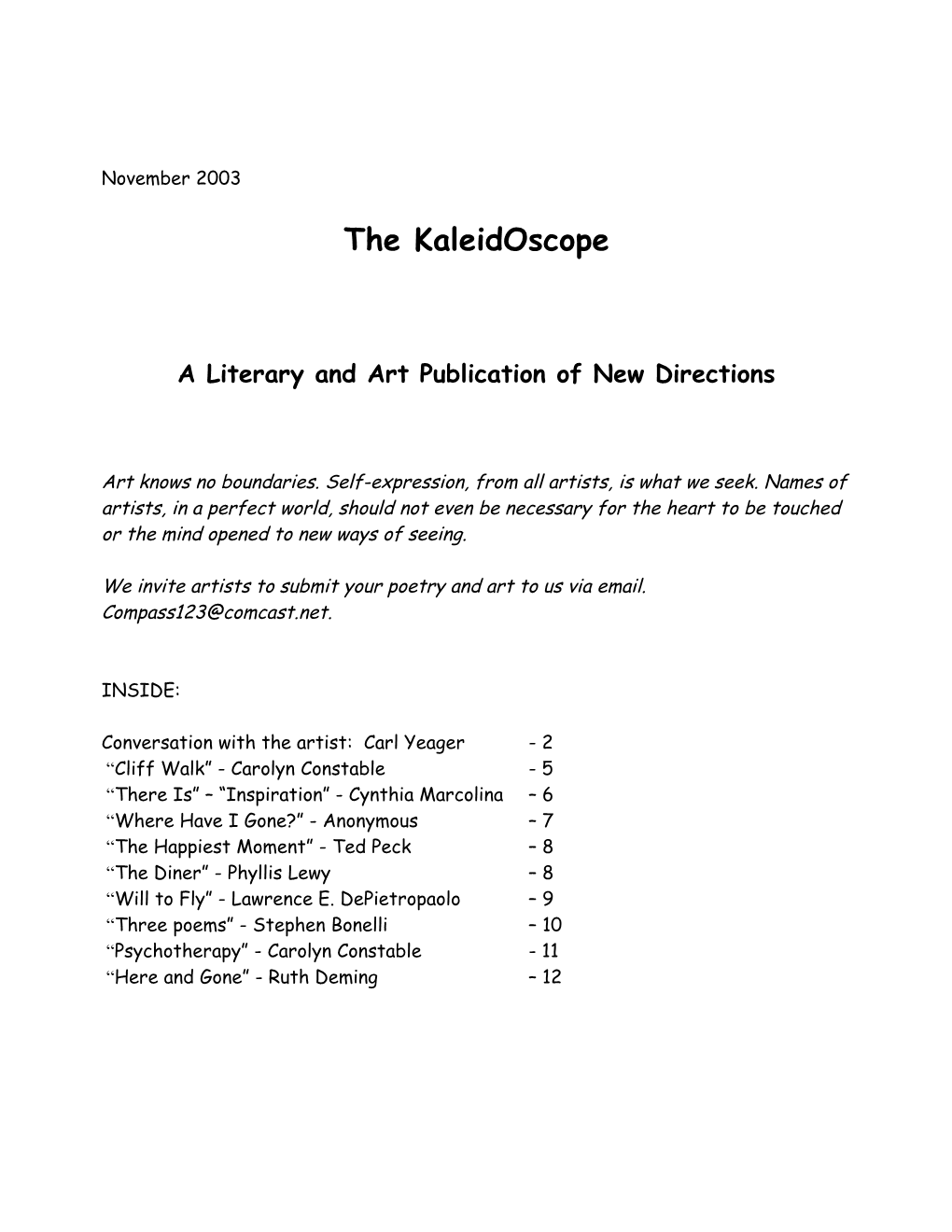 A Literary and Art Publication of New Directions