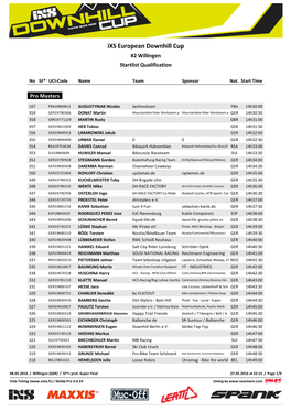Ixs European Downhill Cup #2 Willingen Startlist Qualification
