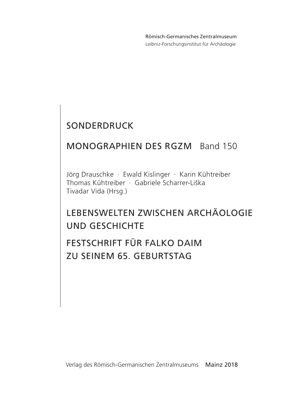 Monographien RGZM 150 (Mainz 2018)