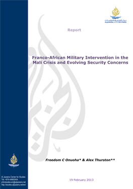 Franco-African Military Intervention in the Mali Crisis and Evolving Security Concerns