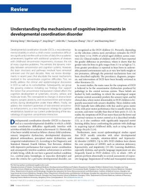 Understanding the Mechanisms of Cognitive Impairments in Developmental Coordination Disorder