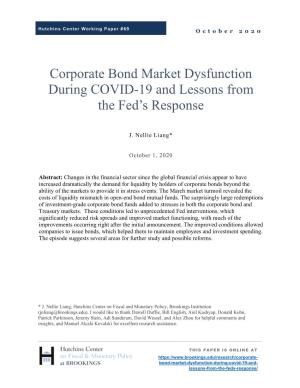 Corporate Bond Market Dysfunction During COVID-19 and Lessons