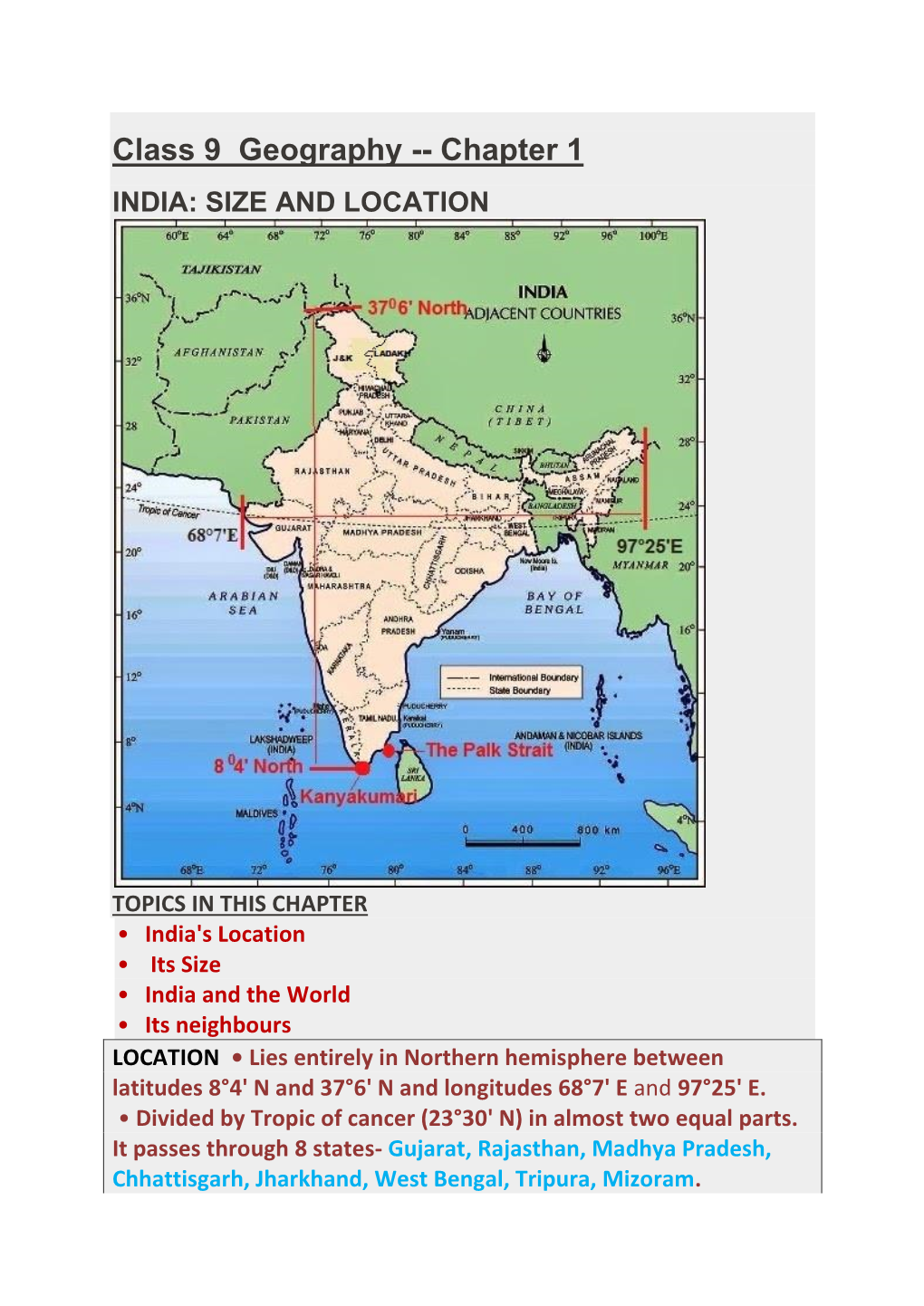 Class 9 Geography -- Chapter 1