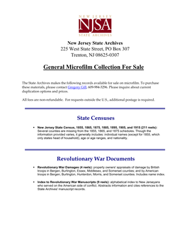 General Microfilm Collection for Sale