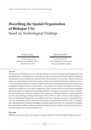 Describing the Spatial Organization of Bishapur City Based on Archeological Findings