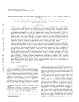 X-Ray Properties of the Northern Galactic Cap Agns in the 58-Month