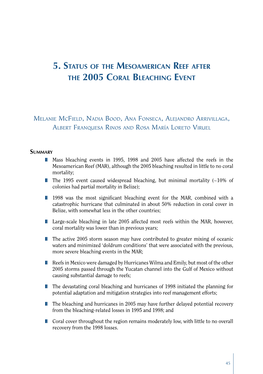 5. Status of the Mesoamerican Reef After the 2005 Coral