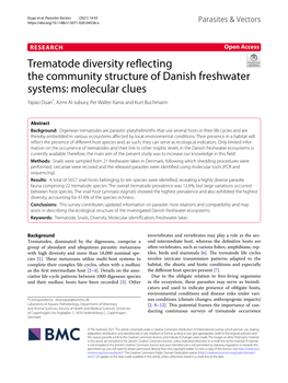 Trematode Diversity Reflecting the Community Structure of Danish