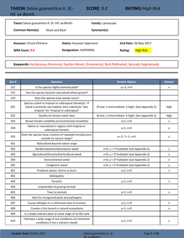 TAXON:Salvia Guaranitica A. St.- Hil. Ex Benth. SCORE:9.0