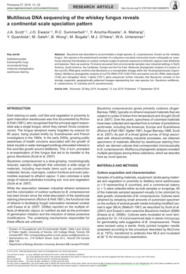 Multilocus Dna Sequencing of the Whiskey Fungus Reveals a Continental-Scale Speciation Pattern