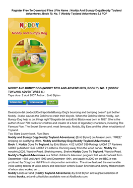 Noddy Toyland Adventures, Book 7): No