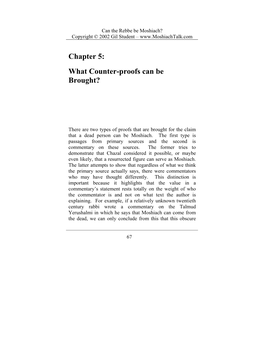 Chapter 5: What Counter-Proofs Can Be Brought?