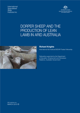 Dorper Sheep and the Production of Lean Lamb in Arid Australia