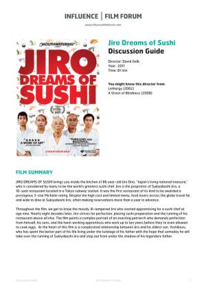 Jiro Dreams of Sushi Discussion Guide