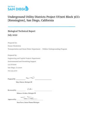 Underground Utility Districts Project UU906 Block 3CC1 [Kensington], San Diego, California