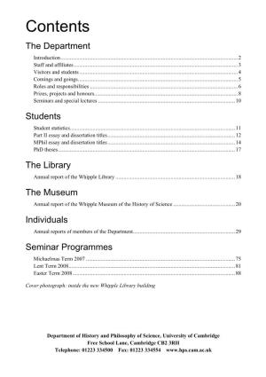 HPS: Annual Report 2007-2008