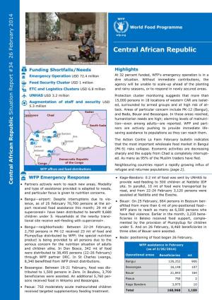 Central African Republic Situation Report #34 26 February 2014      Received Targeted Received Supplementary Treatment