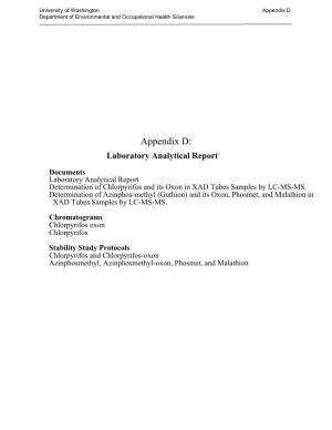 Pesticide Air Monitoring Report