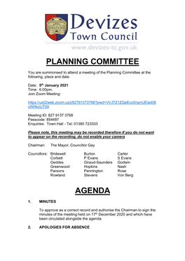 Planning Committee Agenda