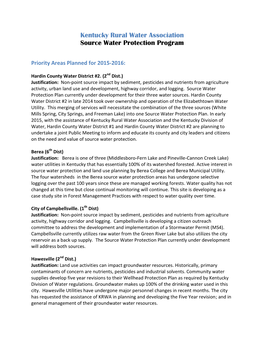 KRWA Source Water Protection Program