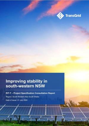 Improving Stability in South-Western NSW