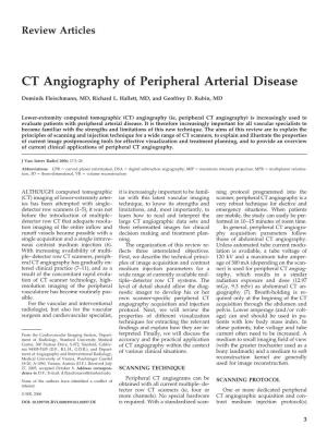 CT Angiography of Peripheral Arterial Disease