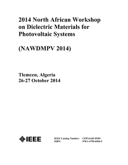 2014 North African Workshop on Dielectric Materials for Photovoltaic Systems
