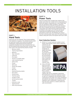 NWFA – Installation Tools