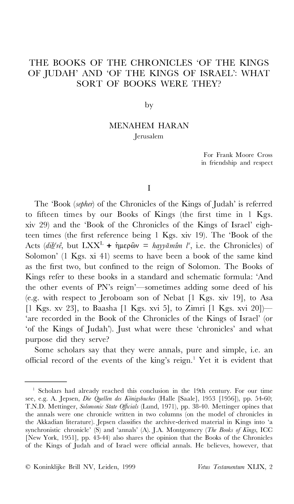 And 'Of the Kings of Israel': What Sort of Books