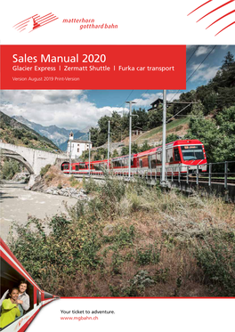 Sales Manual 2020 Glacier Express | Zermatt Shuttle | Furka Car Transport