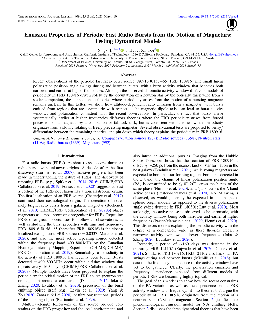 Emission Properties of Periodic Fast Radio Bursts from the Motion of Magnetars: Testing Dynamical Models