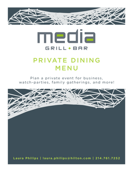 Private Dining Menu