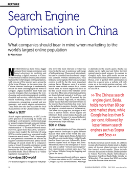 Search Engine Optimisation in China